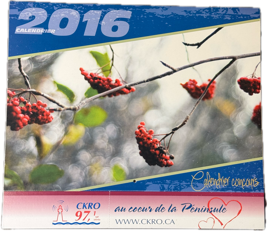 Calendrier CKRO 2016